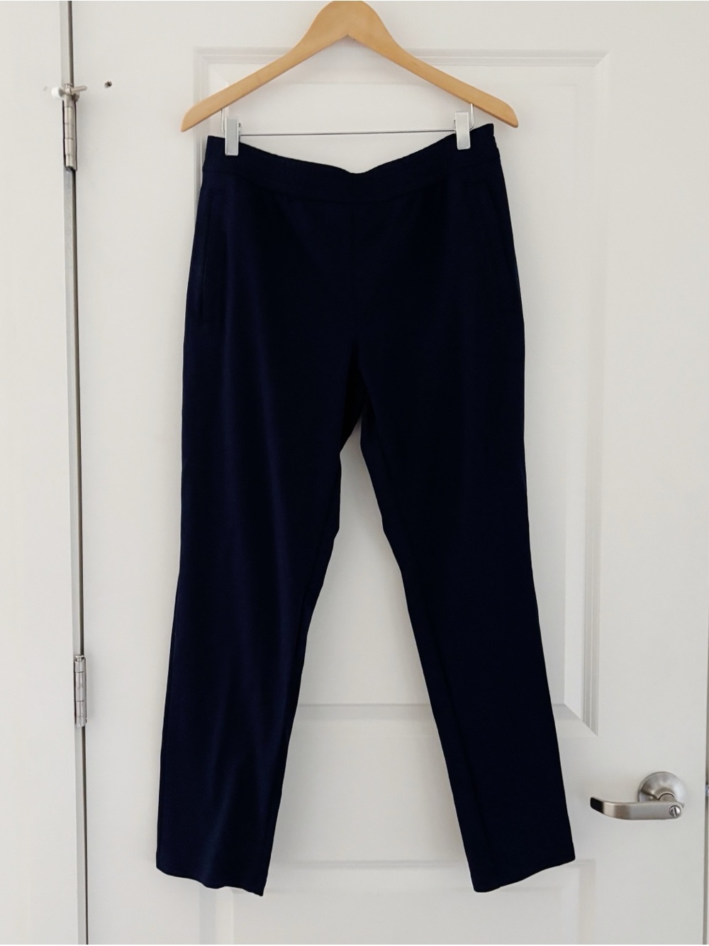Tory Sport Navy Stretch Athletic Pants Pull On Elastic Waist Large Pockets